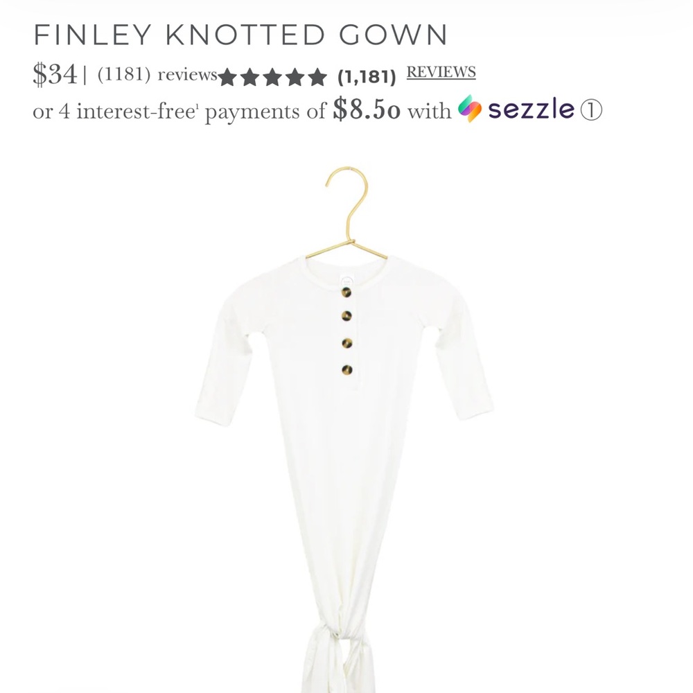 Lou Lou and company- Knotted gown- size newborn-3mo- color “FINLEY”